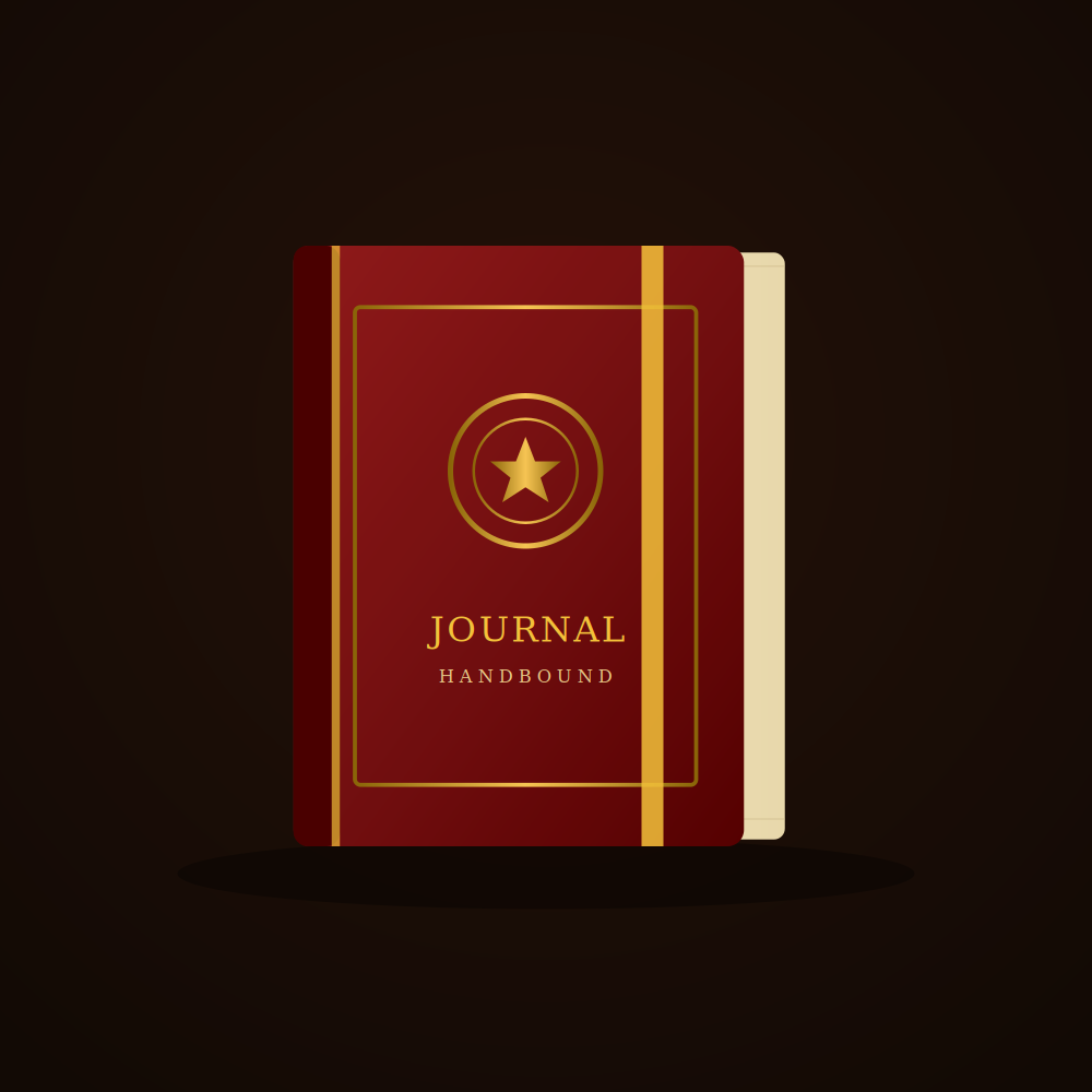 Crimson & Gold Leather Journal